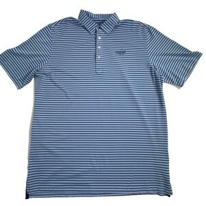 johnnie-O Polo Shirt Men's XL Stretch Blue Stripe Whisper Rock Scottsdale AZ